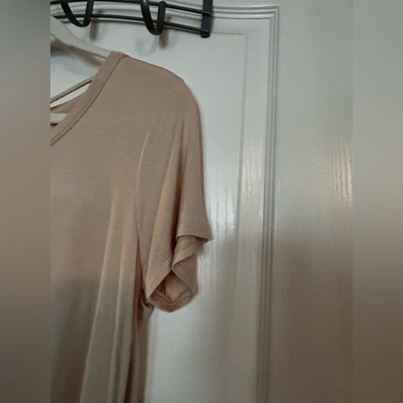 The Pulse Boutique criss cross top pink blush tee XL EUC Barbiecore - Picture 2 of 10